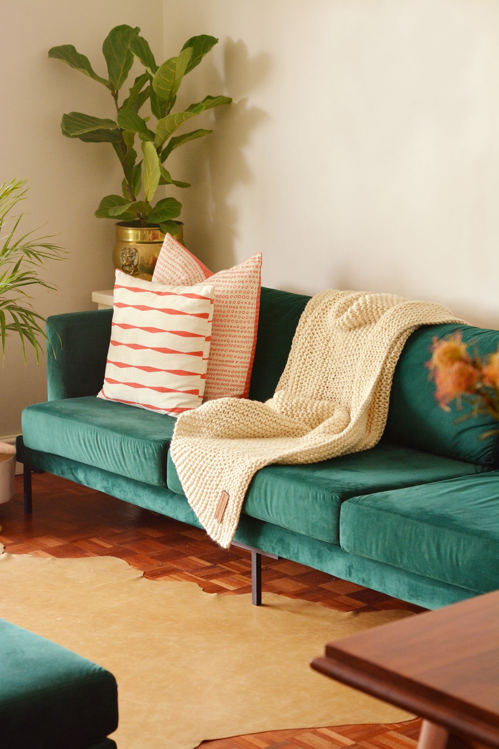 Pure Wool Blanket on Couch